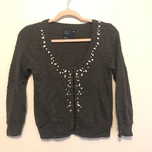 Grey cardigan with jewels